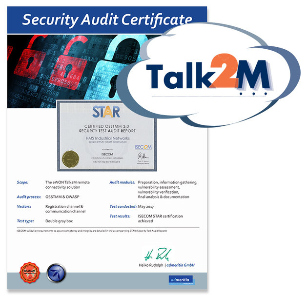 eWON® Talk2M es certificada de seguridad STAR por ISECOM